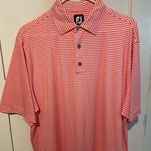 Large FootJoy polo. Pink and White striped. Excellent condition.